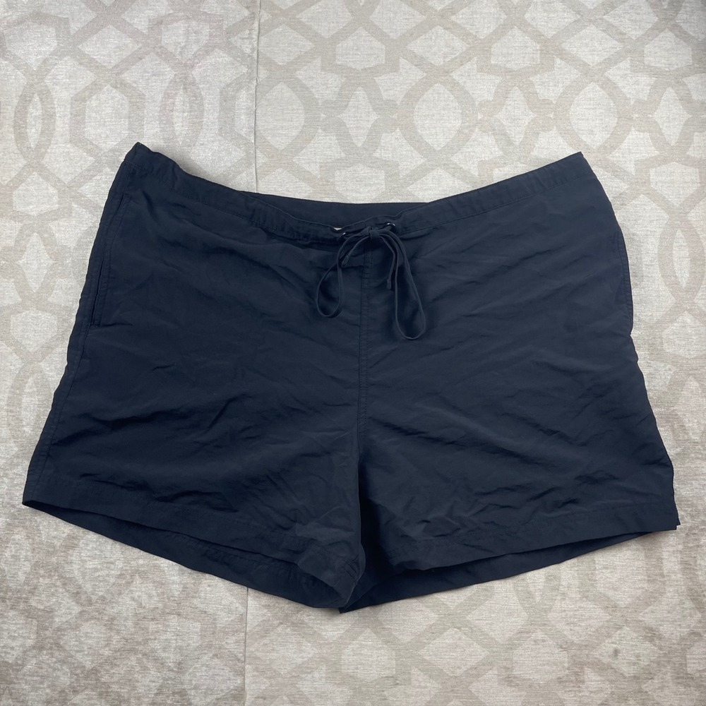 LL Bean Supplex Nylon Women XL Navy Blue Excellent Quick Dry Board Shorts Summer